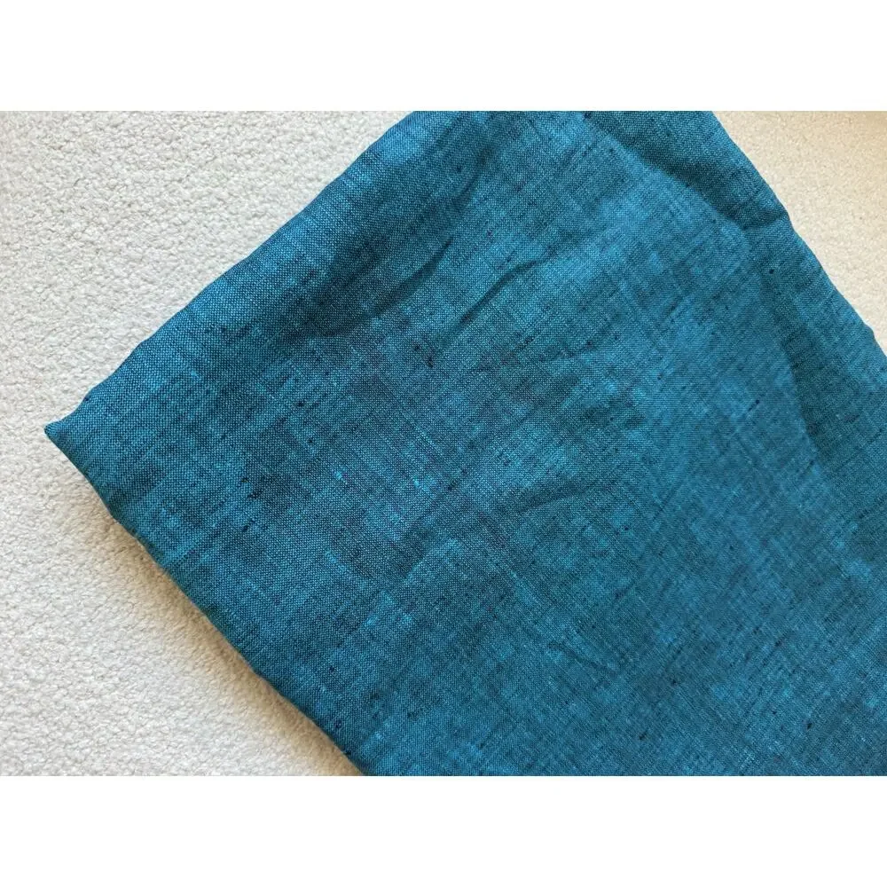 60x90 100% Pure Linen Tablecloth Teal Blue Machine Washable Solino Home